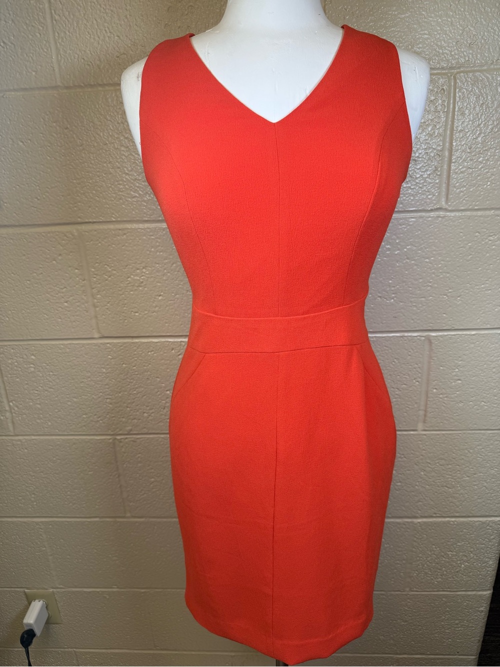 Banana Republic Coral V-Neck Sheath Dress